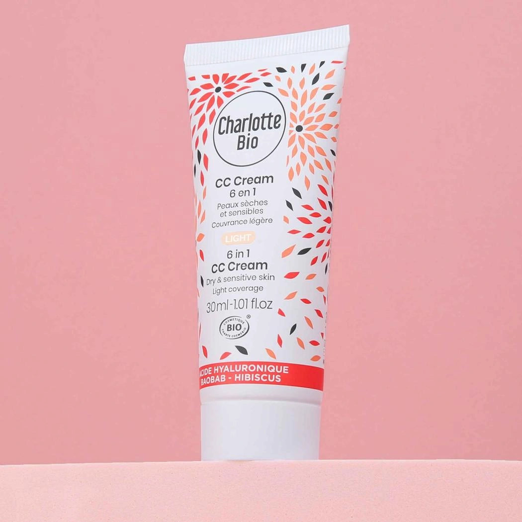 Organic Vegan CC Cream Light - 6-in-1 | Anti-Aging & Dry Skin Solution - 30ml