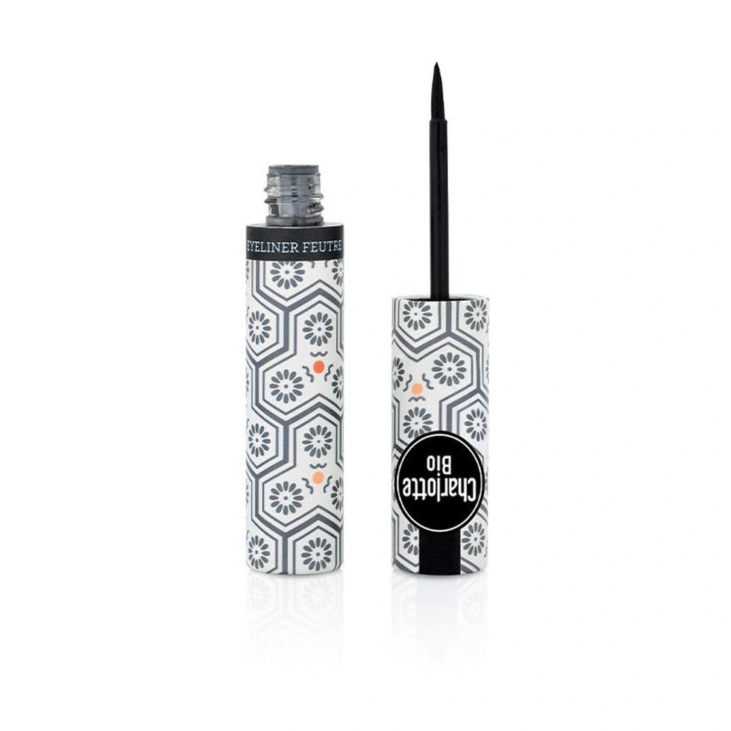 Organic Vegan Black Felt-Tip Eyeliner | Ultra-Pigmented, Long-Lasting, Smudge-Proof Precision