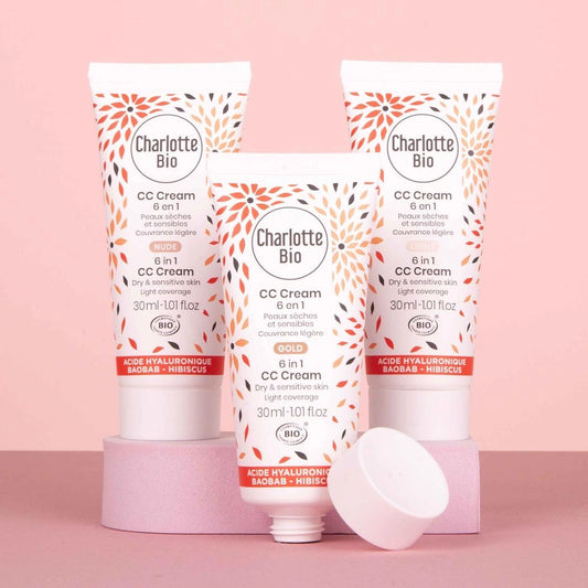 Organic Vegan CC Cream Light - 6-in-1 | Anti-Aging & Dry Skin Solution - 30ml